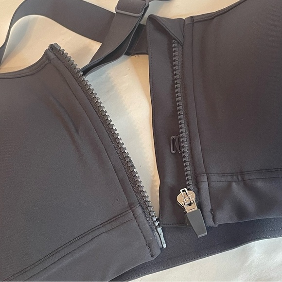 Ideology Black High-Impact Sports Bra with Front Zipper cross back straps L - Picture 4 of 10
